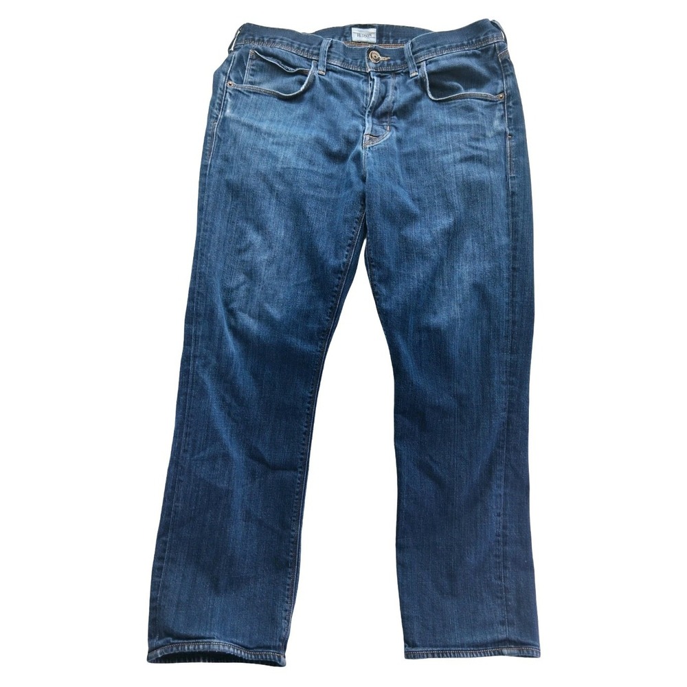 Hudson Jeans Mens 34x28 Blue Medium Wash Straight Denim Stretch Made USA Pants